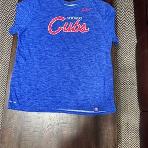 Nike Blue and Red Short Sleeve Tee with Cubs Graphic
